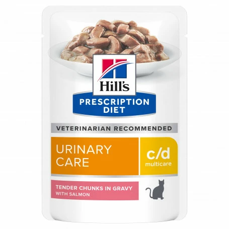 HILL'S Pet Nutrition C/D Urinary Multicare Sachet Repas Pour Chat Saumon 3 HILL'S Pet Nutrition C/D Urinary Multicare Sachet Repas Pour Chat Saumon